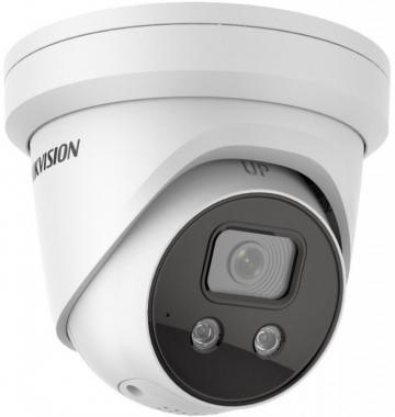 Hikvision 4MP WDR fix EXIR AcuSense IP dóm; mikrofon;fény/hangriasztás, riasztás I/O; fény: 30m;IP67