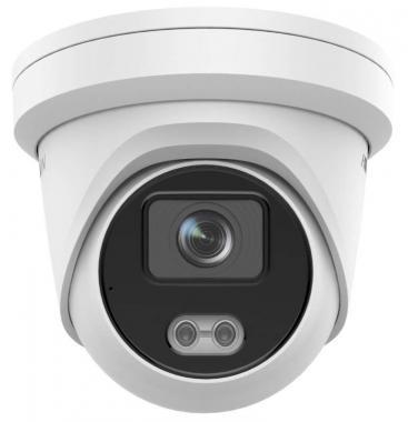Hikvision 2 MP fix ColorVu AcuSense IP dómkamera; TWDR; láthatófény; beépített mikrofon; mSD; megvilágítás: 30m; IP67