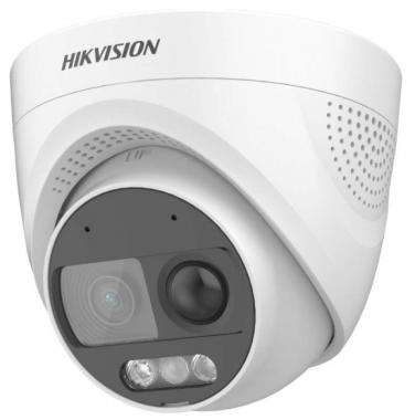 Hikvision 2 MP ColorVu THD fix dómamera; TWDR; villogó fény és hang riasztás; beépített mikrofon; PIR; megvilágítási távolság: 20m; IP67