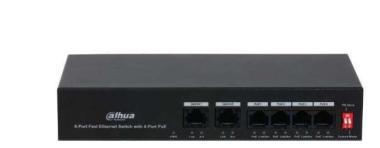 Dahua 4-portos POE switch, (Nem men.),Csatl.:4xRJ45 10/100M(PoE);2xRJ45 10/100M;Total 36W