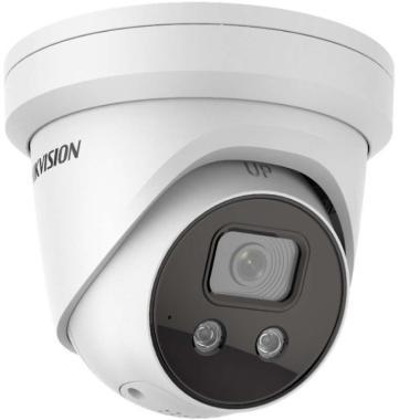 Hikvision 4MP WDR fix EXIR AcuSense IP dóm; mikrofon;fény/hangriasztás, riasztás I/O; fény: 30m;IP67
