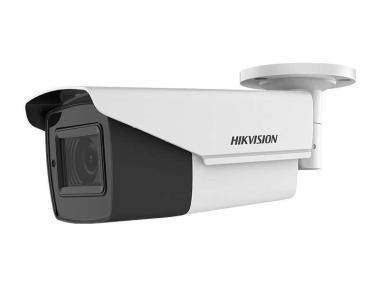 Hikvision 8 MP THD csőkamera; motoros zoom; OSD menü; TVI/AHD/CVI/CVBS kimenet; EXIR LED: 80 m; IP67