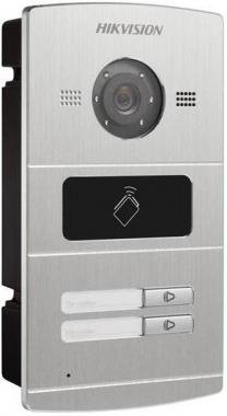 Hikvision kétlakásos IP video kaputelefon kűltéri egység,fém,kártyaolvasóval,IR megvílágítás