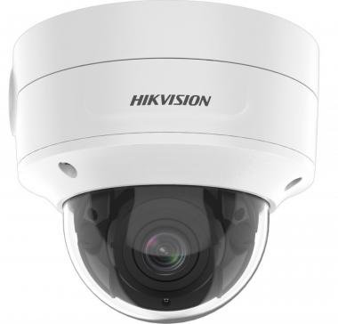 Hikvision 4MP AcuSense mot.zoom IP dómkamera; TWDR;riasztás I/O;hang I/O;IR:40m; integrált RJ45;IK10