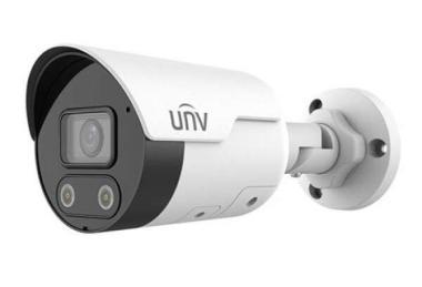Uniview 2Mpx IP ColorHunter kültéri mini csőkamera; fix 2.8mm optika, 30m Smart IR és fehér-fény megvilágítás, TWDR, beépített mikrofon, MicroSD kártyahely, fém ház, IP67, 12Vdc/PoE