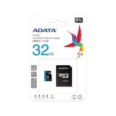 ADATA MicroSD kártya - 32GB microSDHC UHS-I Class10 A1 V10 (R/W: 100/20 MB/s)   adapter