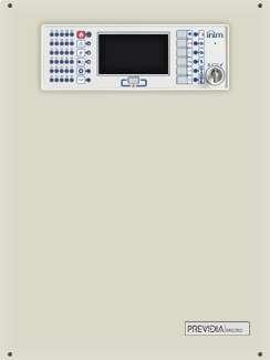 Inim Previdia Micro MLEZG hagyományos tűzjelző és oltásvezérlő központ 4 (és 6 kézi) zónával, ami 36 (és 32 kézi)-ig bővíthető, 4-20mA gázjelző kezeléssel, 4A PSU, Hornet  hálózat, TCP/IP, LED tabló
