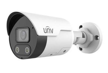 Uniview 2Mpx IP ColorHunter kültéri mini csőkamera; fix 2.8mm optika, 30m Smart IR és fehér-fény megvilágítás, TWDR, beépített mikrofon, MicroSD kártyahely, fém ház, IP67, 12Vdc/PoE