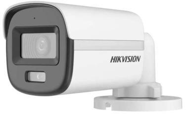 Hikvision 2 MP 4in1 ColorVu fix THD csőkamera; IR/láthatófény: 20 m; TVI/AHD/CVI/CVBS kimenet; beépített mikrofon; IP67