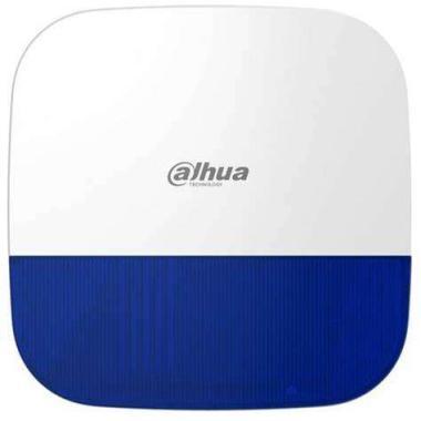 Dahua vezeték nélküli kültéri sziréna; kék fény; kétirányú kommunikáció; max.: 1600 m; 868MHz; 110dB; 12Vdc és akkumulátoros tápellátás; IP65