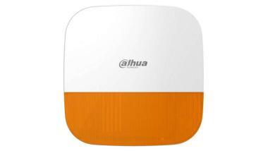 Dahua vezeték nélküli kültéri sziréna; sárga fény; kétirányú kommunikáció; max.: 1600 m; 868MHz; 110dB; 12Vdc és akkumulátoros tápellátás; IP65