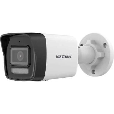 Hikvision 2 MP IP mini csőkamera; fix lencse; ember, jármű érz.; IR/láthatófény: 30 m; beépített mikrofon; IP67; 12VDC/PoE