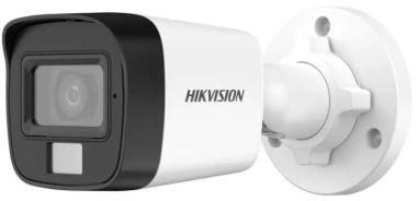 Hikvision 2 MP THD csőkamera; fix lencse; hibrid IR/láthatófény: 30/20m; TVI/AHD/CVI/CVBS kimenet; beépített mikrofon; IP67; 12V DC