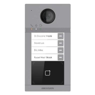 Hikvision négylakásos IP video-kaputelefon kült. egység;kártyaolvasóval;IR-megv.;WiFi;12 VDC/PoE
