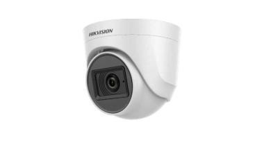 Hikvision 2 MP THD fix EXIR dómkamera; TVI/AHD/CVI/CVBS kimenet; beépített mikrofon, IR: 20 m; műanyag; beltéri kivitel