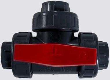 Nagyméretű, 3-utas 25 mm-es golyóscsap pvc/epdm 25mm külső átmérőjű csövekhez, a csövek egy részének ideiglenes szakaszolásához a megfelelő karbantartásának és tisztításának egyszerűsítése érdekében