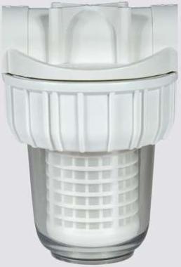 Komplett, közepes F0,75 szűrőtartó 4084ABS (50µm) betéttel. Szükséges hozzá 2db 3/4” menetes AAD12025CRS csatlakozó is