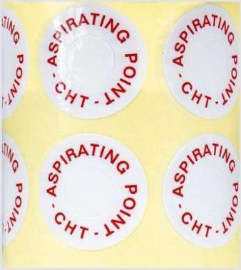 Mintavételi lyukcímkék (200 db) ASPIRATING POINT felirattal