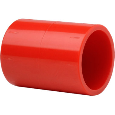 Csatlakozóhüvely, 25mm külső átmérővel, piros ABS kivitelben EN 61386-1 jóváhagyással