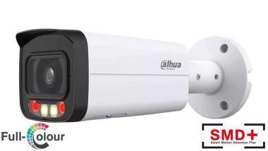 Dahua 4MP WizSense IP csőkamera; motoros zoom; ember, jármű det.; IR/Fehér LED megvilágítás: 60m; Riasztás: 1/1, Audió: 1/1; beép. mikrofon; MicroSD; IP67, IK10, 12VDC/PoE