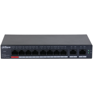Dahua Cloud PoE switch, 10 portos, beltéri, asztali / falra szerelhető, 802.3af/at/bt szabványos, Cloud management