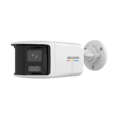 Hikvision 6 MP ColorVu IP panoráma csőkamera; TWDR; 180° látószög; IR/láthatófény: 30 m; ember, jármű det.; fény- és hangriasztás; beépített mikrofon, hangszóró; mSD; hang, riasztás: 1/1; IP67