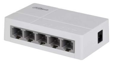 Dahua 5 portos switch; plug and play, csatl.: 5xRJ45 10/100Mbps, 0 °C - 45 °C, max. 0.5W, 5Vdc/1A