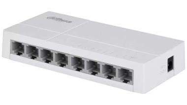 Dahua 8 portos switch; plug and play, csatl.: 8xRJ45 10/100Mbps, 0 °C - 45 °C, max. 0.75W, 5Vdc/1A