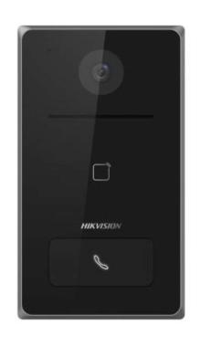 Hikvision egylakásos IP videó kaputelefon kültéri egység kártyaolvasóval, Mifare (13.56 MHz); IR megvilágítás; WiFi; zár relé: 1; RS-485; 12V DC/PoE; IP65