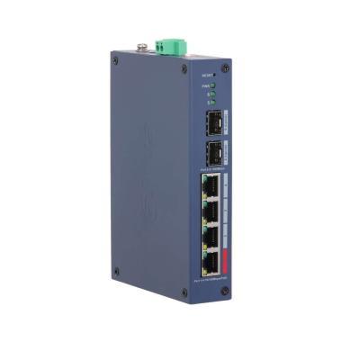 Dahua 4/2 portos POE switch, 90W,menedzselehtő,3xRJ45 10/100M(PoE );1xRJ45,(Hi-PoE/PoE );2xSFP Gigabit; IP30,IK06