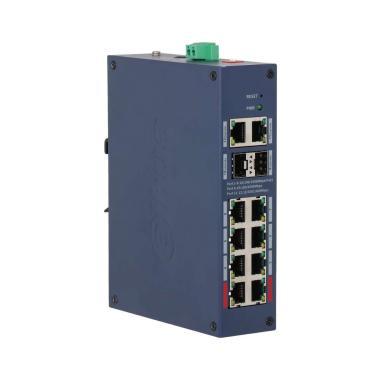 Dahua 8/4 portos POE switch, 110W,menedzselehtő,6xRJ45 (PoE  );2xRJ45,(Hi-PoE/PoE )10/100/1000M; 2xRJ45,2xSFP Gigabit uplink; 10x10/100/1000M; IP30,IK06