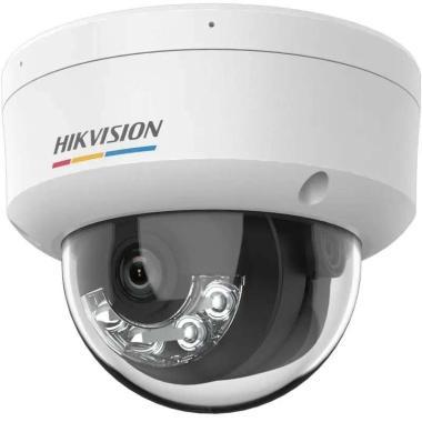 Hikvision 4MP ColorVu fix IP dómkamera; TWDR; ember, jármű érz.; IR/láthatófény: 30m; beépített mikrofon, IP67; IK08, 12Vdc/PoE