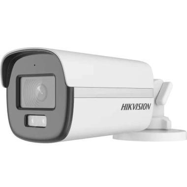 Hikvision 5MP THD csőkamera; fix lencse; IR/láthatófény: 40m; TVI/AHD/CVI/CVBS kimenet; beépített mikrofon; 12V DC; IP67