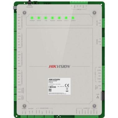 Hikvision ajtóvezérlő 2 ajtóhoz; két irány; 4 Wiegand & 4 RS485 olvasó; panel