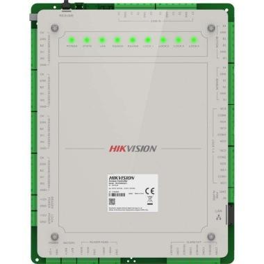 Hikvision ajtóvezérlő 4 ajtóhoz; két irány; 4 Wiegand & 8 RS485 olvasó; panel