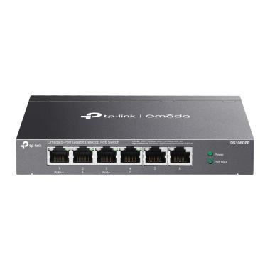 Omada 6 portos PoE switch (64 W); 1 PoE  , 3 PoE , 2 RJ45 uplink port; max. PoE táv.: 250 m; nem menedzselhető