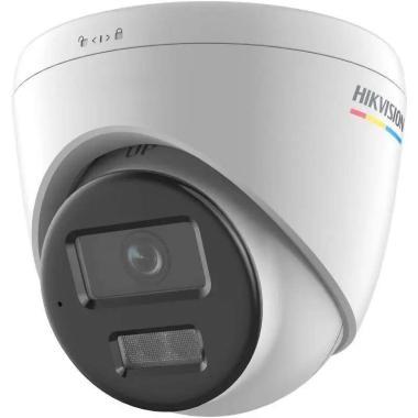 Hikvision 2MP ColorVu IP turret kamera; fix lencse; hibrid EXIR IR/láthatófény: 30 m; ember, jármű det.; H.265 ; mSD; beépített mikrofon; IP67; 12V DC/PoE