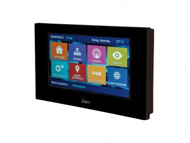 Fekete színű érintőképernyős kezelőegység SmartLiving és Prime rendszerekhez. Kijelző: 4,3 inch, 480*272,