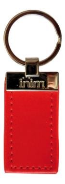 INIM proximity kulcs piros bőr borításban, INIM rendszerekhez.