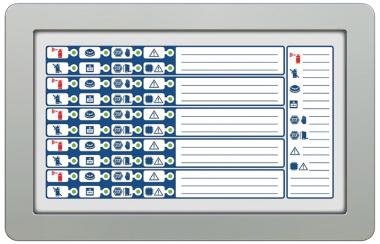 Oltás állapotkijelző külső modul Previdia Max szériás központokhoz. Szeparáltan 5 db IFMEXT oltásvezérlőmodul állapotkijelzésére képes.