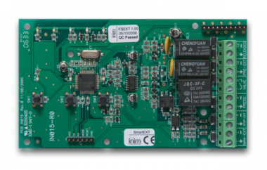 Inim egy csatornás oltásvezérlő kártya SmartLine hagyományos és SmartLight analóg címezhető tűzjelző központokhoz, gázzal oltó rendszerek működtetéséhez, EN12094-1