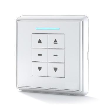 A-OK rádiós 2 csatornás fali távadó; 433MHz; 1db 27A elem; FEL-LE-STOP; fali csavarozás/ragasztás