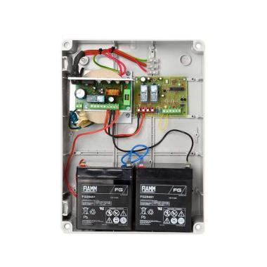 Szünetmentes csoportvezérlő 1-4db 24Vdc motorhoz; 100W; 2db FG20451 akku; csak szellőztetésre