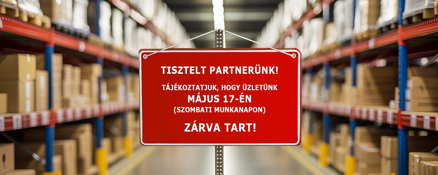 Május 17-én szombaton ZÁRVA tartunk